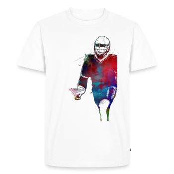 L’art sportif de la crosse #lacrosse #sport - T-shirt Premium bio Homme - blanc - Devant - Nico (187cm)