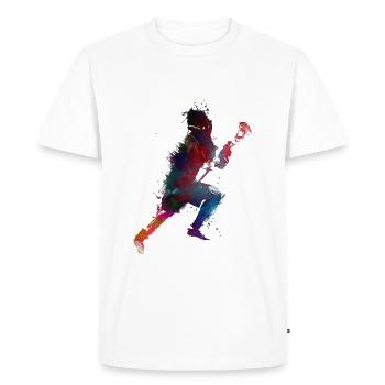 Lacrosse sport art #lacrosse #sport - Men's Premium Organic T-Shirt - white - Front - Nico (187cm)