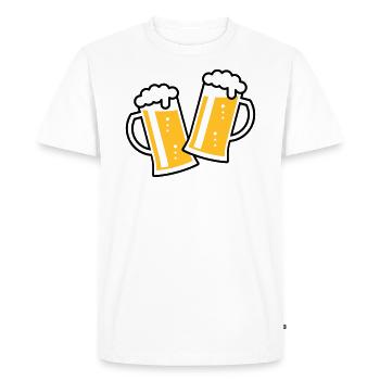 2 chopes à bière Toast (bière / chope à bière / 2C) - T-shirt Premium bio Homme - blanc - Devant - Nico (187cm)