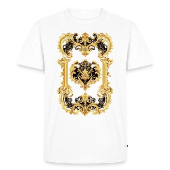 Gold Baroque Frame Royal Couture VersaStyle - Men's Premium Organic T-Shirt - white - Front - Nico (187cm)