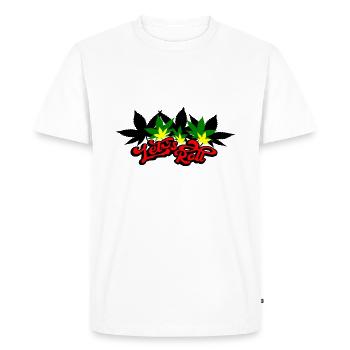 laisse rouler les feuilles de cannabis - T-shirt Premium bio Homme - blanc - Devant - Nico (187cm)