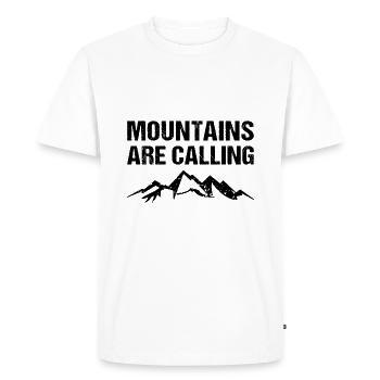 Mountains Are Calling Berge Outdoor - Men's Premium Organic T-Shirt - white - Front - Nico (187cm)