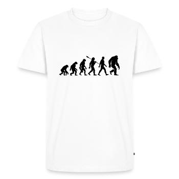 Evolution - Bigfoot - Yeti - Men's Premium Organic T-Shirt - white - Front - Nico (187cm)