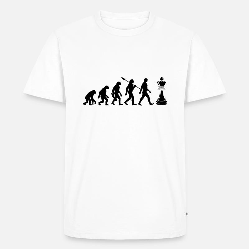 Evolution - Échecs - Joueurs d’échecs - T-shirt Premium bio Homme - blanc