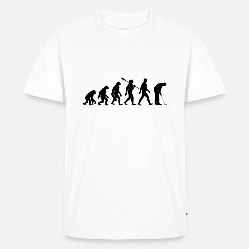 Evolution Minigolf - Minigolf - Golf Aléatoire - T-shirt Premium bio Homme - blanc