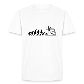 Evolution - Construction Site - Construction Worker - Men's Premium Organic T-Shirt - white - Front - Nico (187cm)