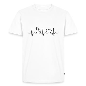 Courbe ECG - Courbe cardiaque - Pouls - Clarinette - T-shirt Premium bio Homme - blanc - Devant - Nico (187cm)