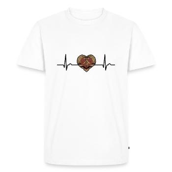 Courbe Cardiaque GDR, Est, Cadeau Ossi, Pouls, ECG - T-shirt Premium bio Homme - blanc - Devant - Nico (187cm)