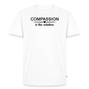 La compassion est la solution problème problème sentiment - T-shirt Premium bio Homme - blanc - Devant - Nico (187cm)