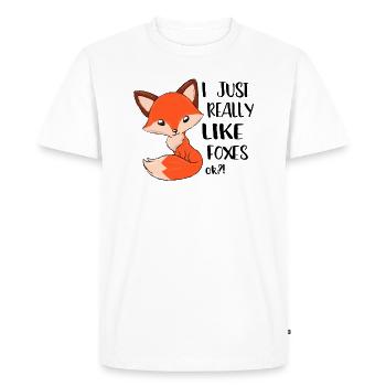I just really like foxes gift fox red fox - Men's Premium Organic T-Shirt - white - Front - Nico (187cm)