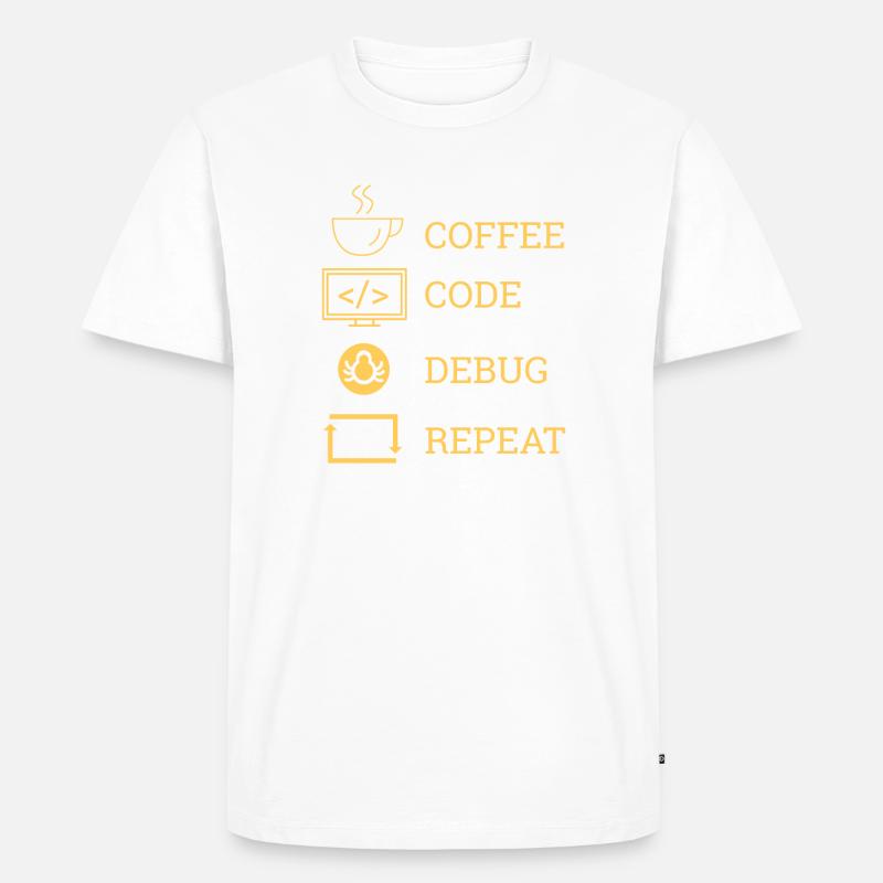"Coffee Code Debug Repeat" | Programmierer - Männer Premium Bio T-Shirt - undefined