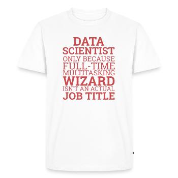 « Data Wizard » | Data Scientist - T-shirt Premium bio Homme - blanc - Devant - Nico (187cm)
