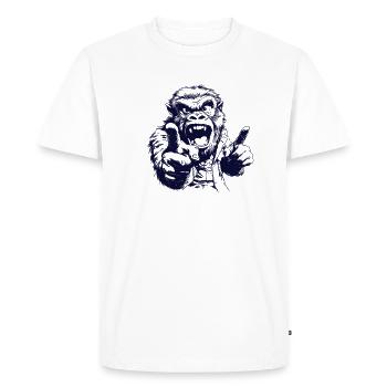 Happy gorilla, with a big smile! - Men's Premium Organic T-Shirt - white - Front - Nico (187cm)