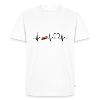 Heart Curve Currywurst - Restauration rapide - Cult - T-shirt Premium bio Homme - blanc - Devant - Nico (187cm)