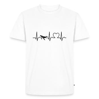 Baleine - baleine à bosse - courbe de coeur - ECG - cadeau - T-shirt Premium bio Homme - blanc - Devant - Nico (187cm)