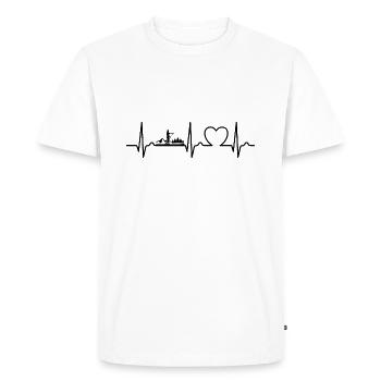 Heart Curve - SUP Stand up paddle - T-shirt Premium bio Homme - blanc - Devant - Nico (187cm)