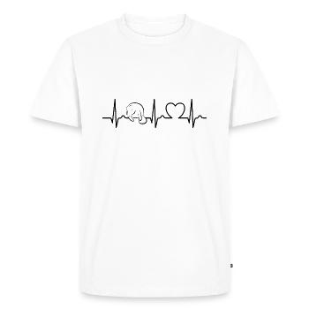 Courbe ECG - Courbe cardiaque - Pouls - Lamantin - Lamantin - T-shirt Premium bio Homme - blanc - Devant - Nico (187cm)