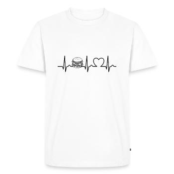 Herzkurve Burger - restauration rapide - délicieux - T-shirt Premium bio Homme - blanc - Devant - Nico (187cm)