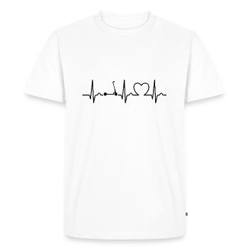 E-scooter, scooter électrique avec batterie - T-shirt Premium bio Homme - blanc - Devant - Nico (187cm)