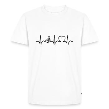 Scorpion - Dard empoisonné - Pouls - Courbe cardiaque - ECG - T-shirt Premium bio Homme - blanc - Devant - Nico (187cm)