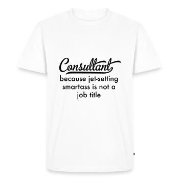 Consultant - T-shirt Premium bio Homme - blanc - Devant - Nico (187cm)