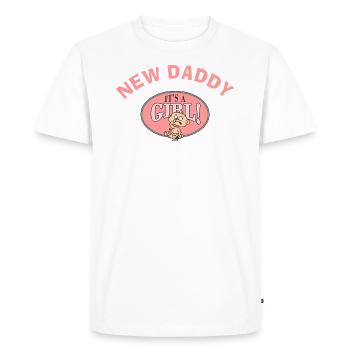Nouveau papa Il est une fille - T-shirt Premium bio Homme - blanc - Devant - Nico (187cm)