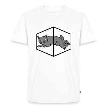 Schroedingers Cat Schrödingers Katze Physik - Männer Premium Bio T-Shirt - Weiß - Vorne - Nico (187cm)