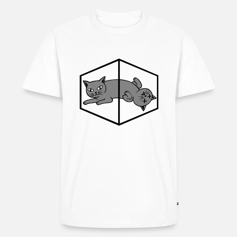 Schroedingers Cat Schrödingers Katze Physik - Männer Premium Bio T-Shirt - Weiß