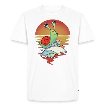 slug - Men's Premium Organic T-Shirt - white - Front - Nico (187cm)