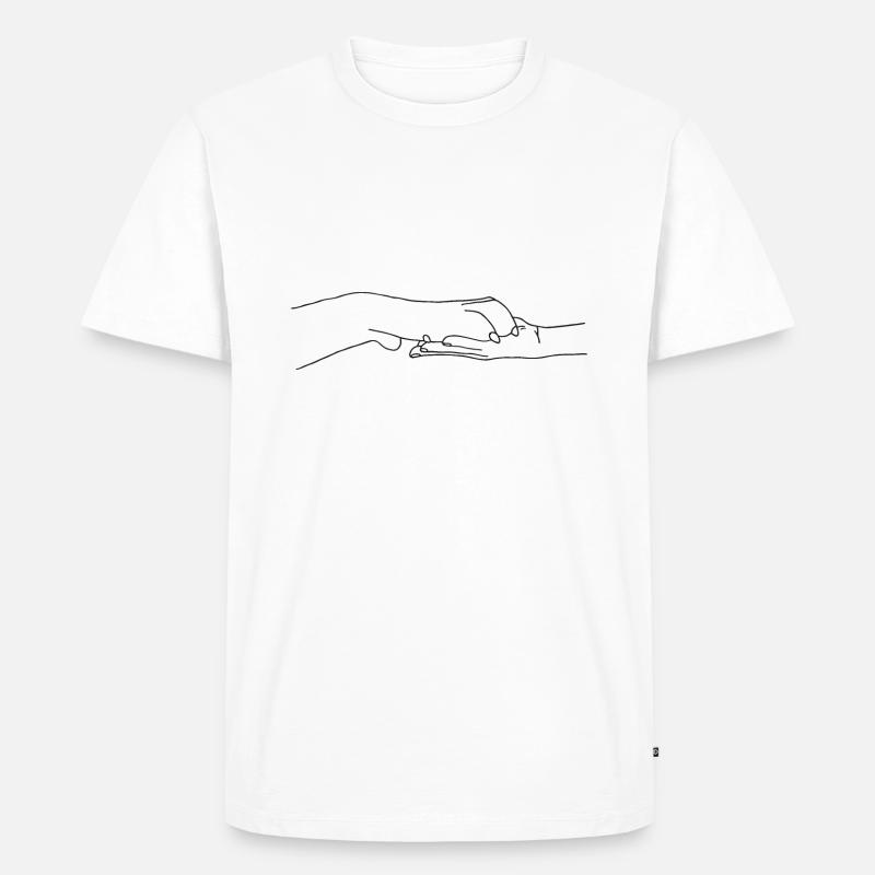 Hand mit Pfote - Männer Premium Bio T-Shirt - Weiß