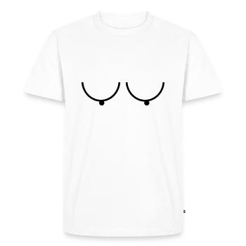 Great tits and round breasts - Men's Premium Organic T-Shirt - white - Front - Nico (187cm)