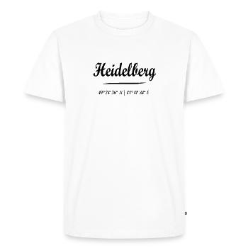 Heidelberg avec coordonnées - T-shirt Premium bio Homme - blanc - Devant - Nico (187cm)