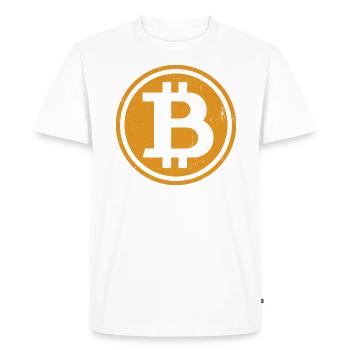 Vintage Bitcoin - T-shirt Premium bio Homme - blanc - Devant - Nico (187cm)