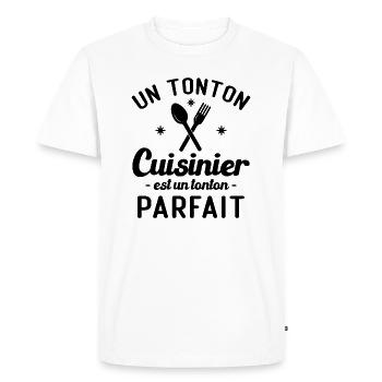 Un tonton cuisinier est un tonton parfait - T-shirt Premium bio Homme - blanc - Devant - Nico (187cm)