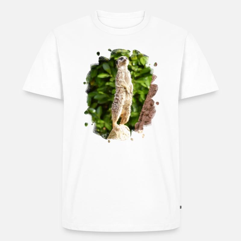 Ein Erdmännchen passt auf. - Männer Premium Bio T-Shirt - Weiß