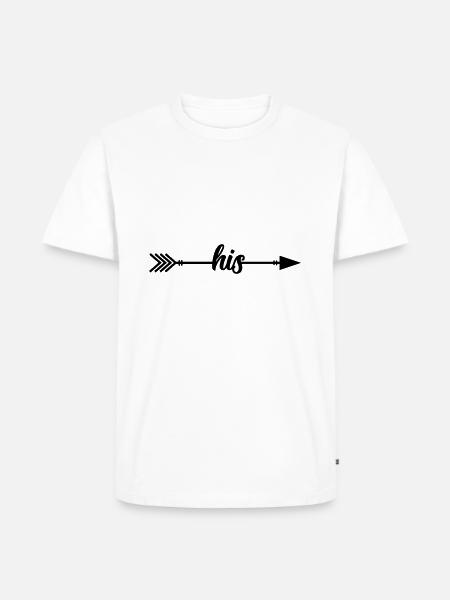 Pfeil His - Männer Premium Bio T-Shirt - Weiß