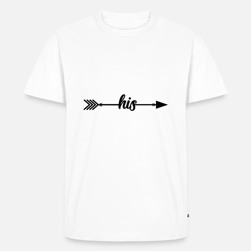 Pfeil His - Männer Premium Bio T-Shirt - Weiß