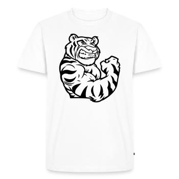 biceps tigrés - T-shirt Premium bio Homme - blanc - Devant - Nico (187cm)