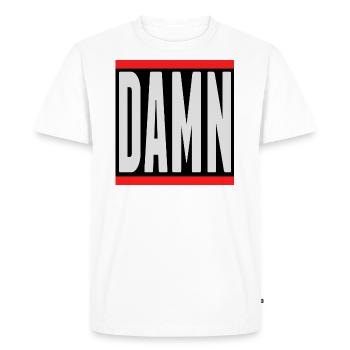 putain de jure bullshit fuck sticker fête cadeau - T-shirt Premium bio Homme - blanc - Devant - Nico (187cm)