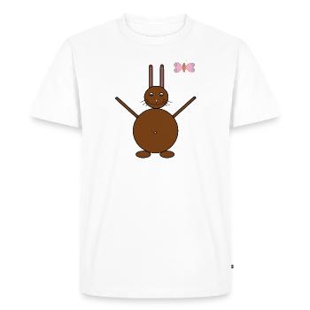Brown Rabbit & Pink/Blue Butterfly - Men's Premium Organic T-Shirt - white - Front - Nico (187cm)