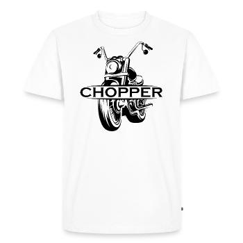 Chopper Icon Logo Icon Motorcycle Freedom Club - T-shirt Premium bio Homme - blanc - Devant - Nico (187cm)