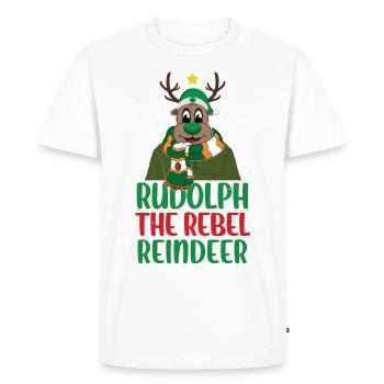 Rudolf The Rebel Reindeer - Men's Premium Organic T-Shirt - white - Front - Nico (187cm)