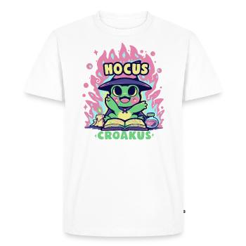 Hocus Croakus Frog - Men's Premium Organic T-Shirt - white - Front - Nico (187cm)