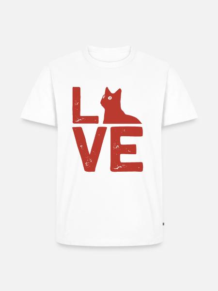 Katzenliebe - Männer Premium Bio T-Shirt - Weiß
