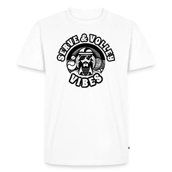 Logo de la chemise de tennis Serve And Volley Vibes - T-shirt Premium bio Homme - blanc - Devant - Nico (187cm)