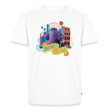 IF: Lewis, Blue, Blossom - Men's Premium Organic T-Shirt - white - Front - Nico (187cm)