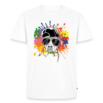 Cool chien rottweiler avec casquette et lunettes de soleil - T-shirt Premium bio Homme - blanc - Devant - Nico (187cm)