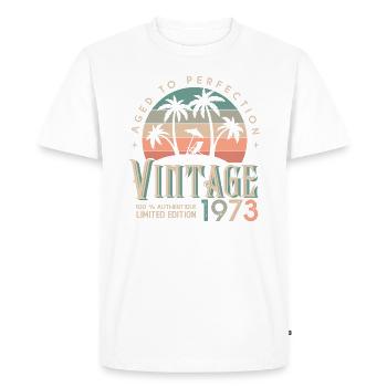 1973 Anniversaire vintage Cadeau 1973 - T-shirt Premium bio Homme - blanc - Devant - Nico (187cm)