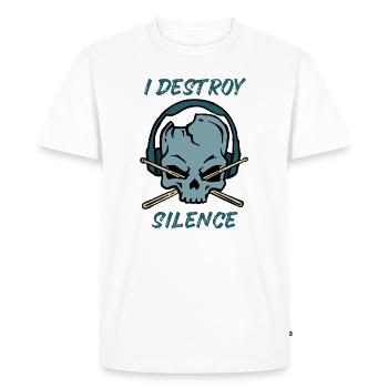 Drummer Drumsticks Band Lauter Metal Rock Gift - Men's Premium Organic T-Shirt - white - Front - Nico (187cm)