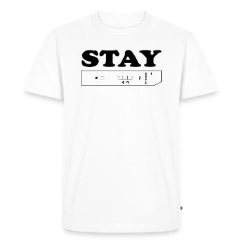 Restez positif! - T-shirt Premium bio Homme - blanc - Devant - Nico (187cm)